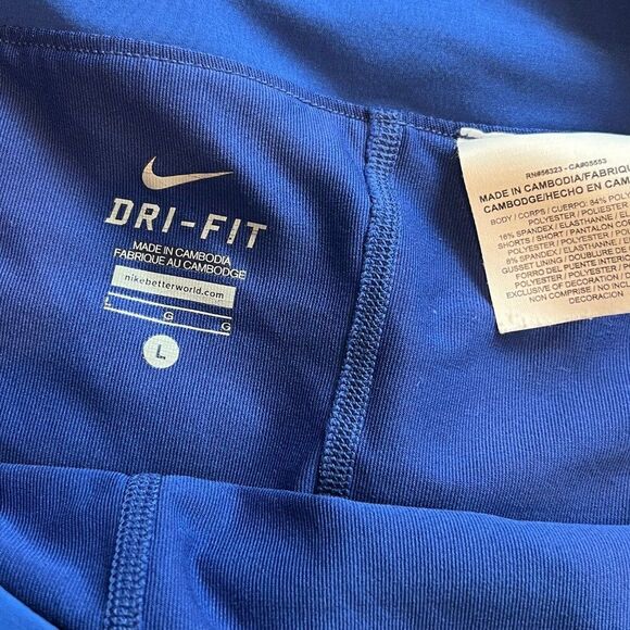 Nike Women Size Large Dri-Fit Blue White Pleated Activewear Tennis Skort - Picture 5 of 6